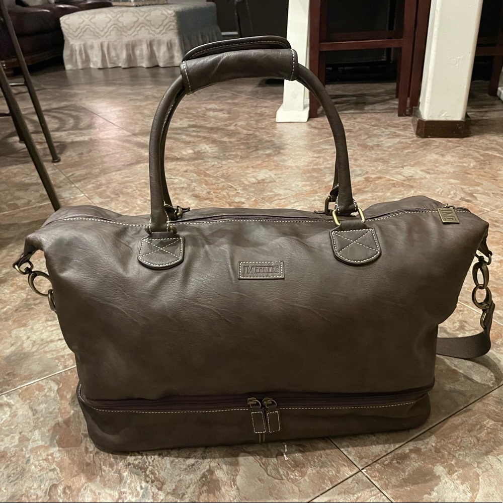 JM Porter brown mens weekender gym bag